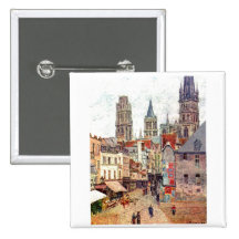Camille Pissarro - pétrole 1898 de Rouen de rue d' Badges