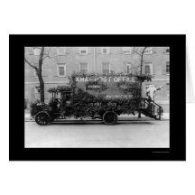 Camion 1921 de bureau de poste de Noël Cartes De Vœux