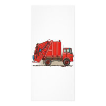 Camion à ordures rouge modèle de carte double