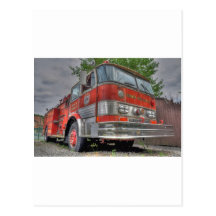 Camion de pompiers carte postale