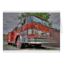 Camion de pompiers cartes de vœux
