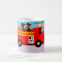 Camion de pompiers occupé tasse