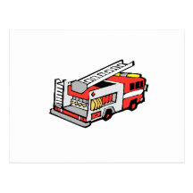 Camion de pompiers rouge cartes postales