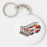 Camion de pompiers rouge porte-clé