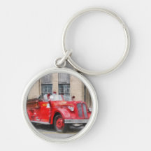 Camion de pompiers vintage porte-clefs