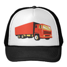 camion fermé de fourgon de livraison rétro casquette de camionneur