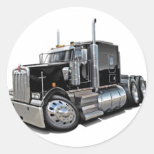 Camion noir de Kenworth w900 Adhésif Rond
