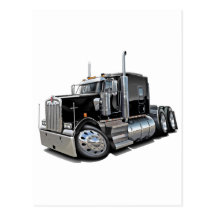 Camion noir de Kenworth w900 Carte Postale