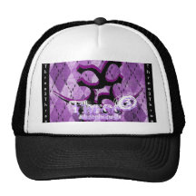 Camionneur à motifs de losanges Purp de "Three3Thr Casquette