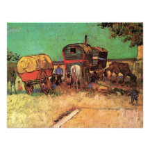 Campement des caravanes des gitans W ; Vincent van Invitations Personnalisées