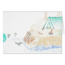 Camper par l'eau carte de vœux