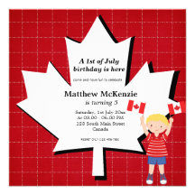 Canadian Birthday boy Announcement