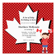 Canadian Birthday boy Custom Announcements