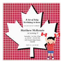 Canadian birthday boy custom invite