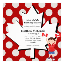 Canadian birthday boy custom invite
