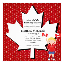 Canadian Birthday boy Invite