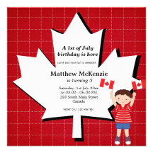 Canadian birthday boy invite