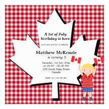 Canadian Birthday boy Invite