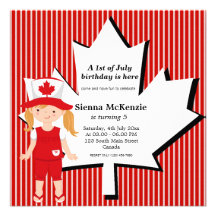 Canadian birthday girl announcement