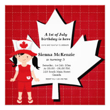 Canadian Birthday girl Announcements