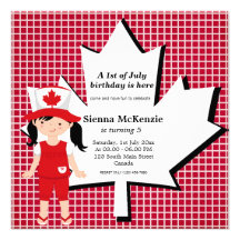 Canadian Birthday girl Custom Announcement