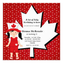 Canadian Birthday girl Invitations