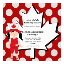 Canadian Birthday girl Invite