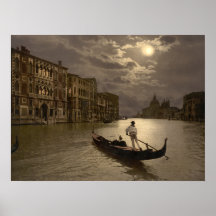 Canal grand par le clair de lune II Venise, copie  Posters