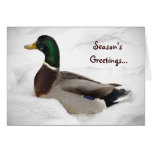 Canard dans le Joyeuses Fêtes de neige Carte De Vœux