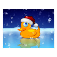 Canard de Père Noël Carte Postale