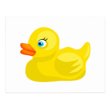 Canard en caoutchouc jaune carte postale