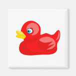 Canard en caoutchouc rouge aimant