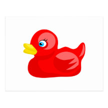 Canard en caoutchouc rouge cartes postales