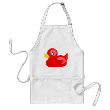 Canard en caoutchouc rouge tabliers