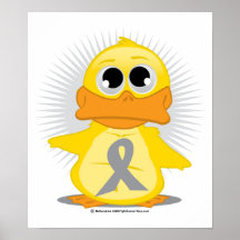 Canard gris/argenté de ruban posters