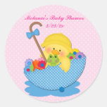 Canard jaune, parapluie, autocollant rose de baby 