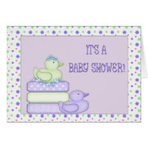 Canards de baby shower carte