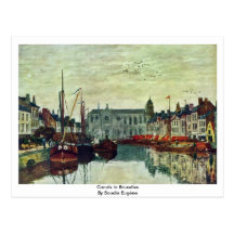 Canaux à Bruxelles par Boudin Eugène Cartes Postales