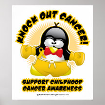 Cancer d'enfance de pingouin de boxe affiches