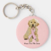 Cancer du sein Keychain de golden retriever Porte-clef