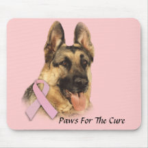 Cancer du sein Mousepad de berger allemand Tapis De Souris