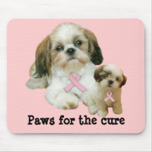 Cancer du sein Mousepad de Shih Tzu Tapis De Souris