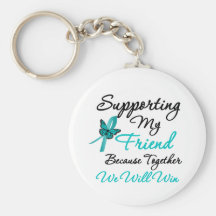 Cancer ovarien soutenant mon ami porte-clefs