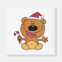 Candycane l'ours de vacances magnets pour réfrigérateur