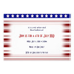 Candystripe blanc et bleu rouge 4 juillet carton d'invitation