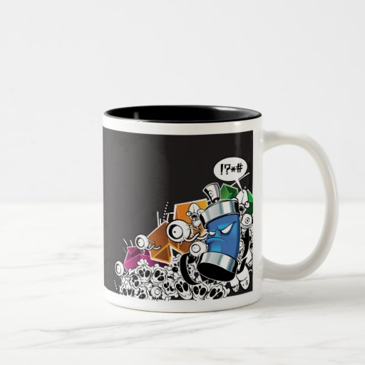 canette street art tasse à café