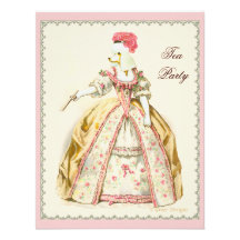 Caniche blanc de Marie Antoinette avec la fan Faire-parts