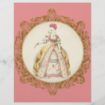Caniche blanc de Marie Antoinette dans le rose Prospectus En Couleur