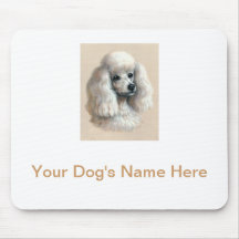Caniche blanc tapis de souris