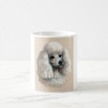 Caniche blanc tasse